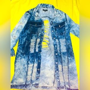Thrills Jeans - Distressed Acid Washed Denim Jean Jacket